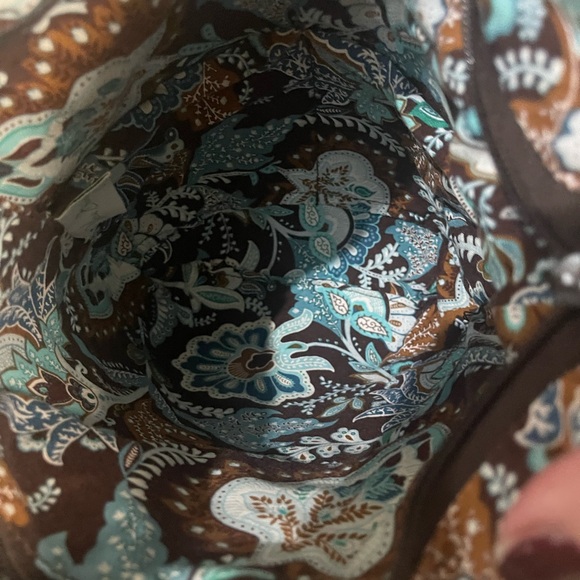 Vera Bradley Brown and Blue Floral Crossbody Bag - Picture 11 of 11
